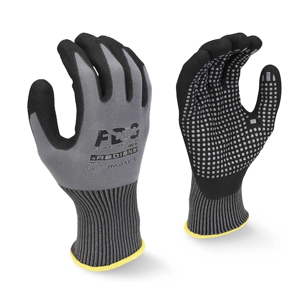 Guantes Radians FDG con recubrimiento de palma y puntos de nitrilo Guantes de trabajo Glv-XL PR - RWG33XL