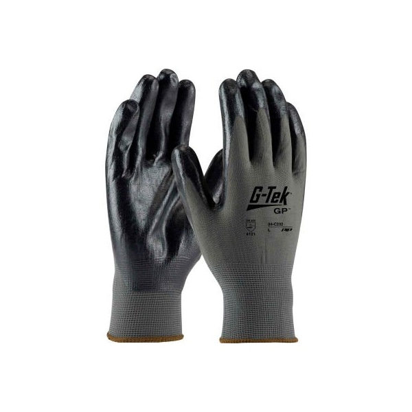 Guantes de agarre de nitrilo recubierto de nylon Pip PIP® G-Tek® GP„¢, tamaño pequeño, 12 pares - 34-C232/S