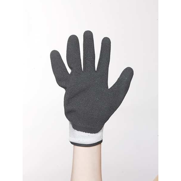 Guantes recubiertos de látex MCR Safety, cobertura en la palma, negro/gris, L, par - 9688VL