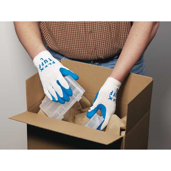 Guantes recubiertos de látex MCR Safety, cobertura en la palma, negro/gris, L, par - 9688VL