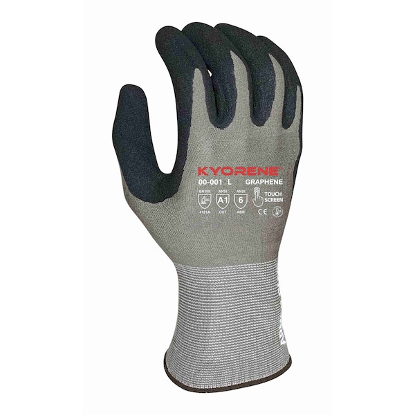 Kyorene 15g Gris Kyorene Grafeno A1 Forro con Microespuma HCT Negra Recubrimiento de Nitrilo en la Palma (L) Guantes - 00-001 (L)