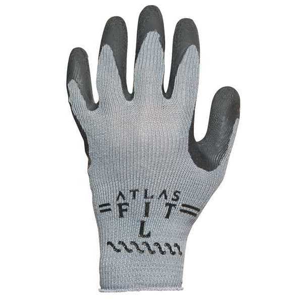 Guantes recubiertos de látex natural de Showa, cobertura en la palma, color negro/gris, talla XL, paquete de 10 unidades - 300BXL-10
