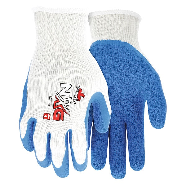 Guantes recubiertos de látex Mcr Safety, cobertura en la palma, azul/blanco, XL, PR - 9680XL