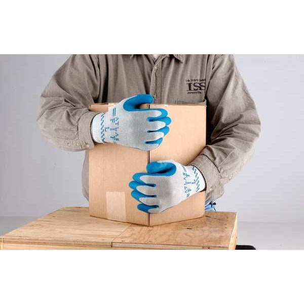 Guantes recubiertos de látex natural Showa, cobertura de palma, negro/gris, L, PR - 300BL-09