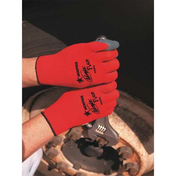 Guantes recubiertos de látex MCR Safety, cobertura en la palma, rojo/gris, 2XL, par - N9680XXL