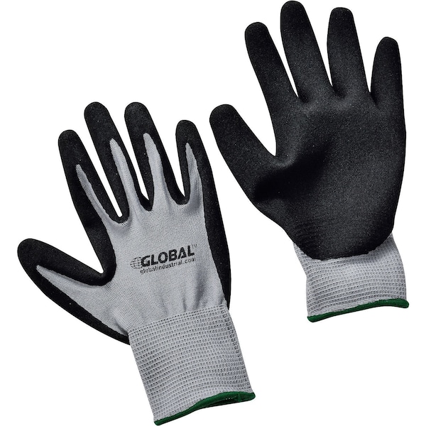 Guantes recubiertos de nitrilo con foam Ultra-Grip Industrial Global, Gris/Negro, Mediano - 708345M