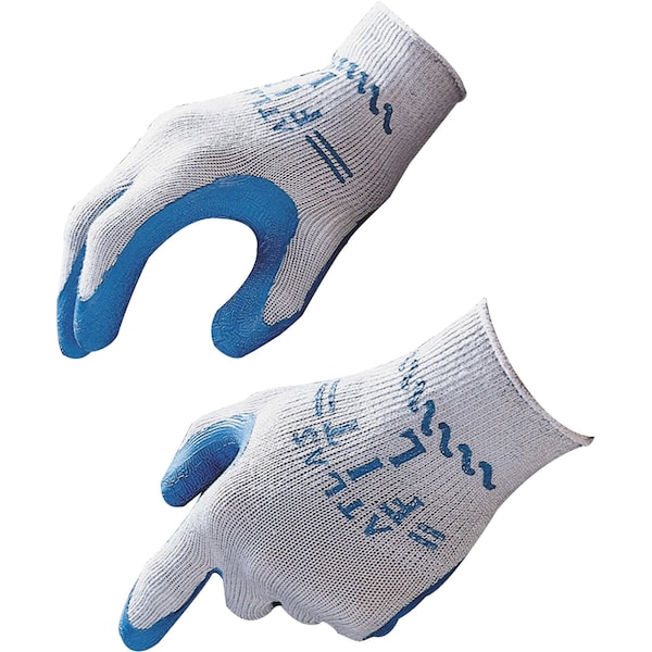 Guantes recubiertos de látex de caucho natural Showa, cobertura en la palma, azul/gris, tamaño grande, paquete de 12 - 30009BX