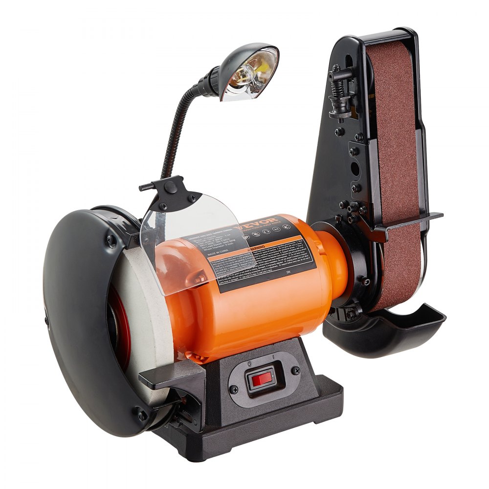 VEVOR 8 Inch Bench Grinder with 2 x28 Inch Belt Sander Combo, Bench Grinder Sander with 2.5A Induction Motor for Metalworking Sharpening Grinding - ZHSDPSGJJGK35SSYMV1