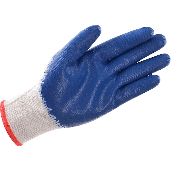 Guantes de trabajo de tejido de cuerda recubiertos de látex industrial global, natural/azul, pequeños, 1 docena - 708355S
