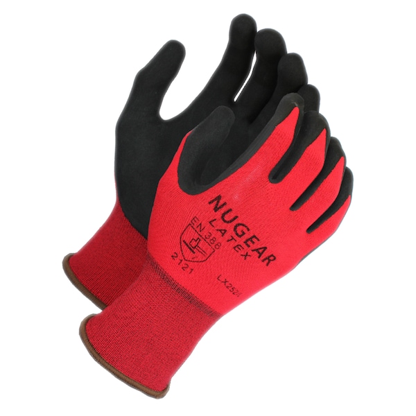 Guante recubierto de látex espumado Nugear, con caparazón rojo, L - LX252L12