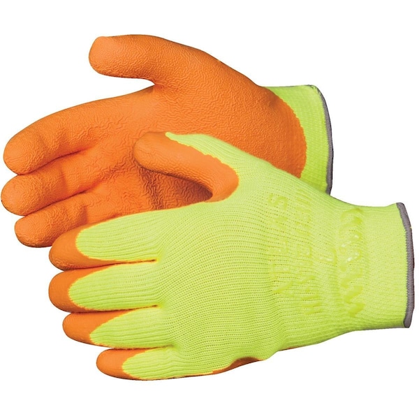 Showa Atlas 317 Guantes recubiertos de látex amarillo fluorescente con naranja - 317XL-10