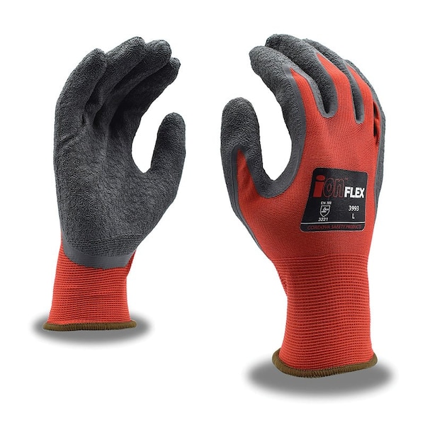 Guantes de trabajo recubiertos de látex en color rojo de nylon Cordova iON Flex Nimble, Gris - 3993M