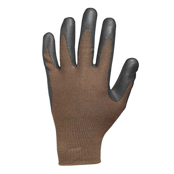 Guantes Recubiertos de Látex de Caucho Natural Condor, Cobertura en la Palma, Negro/Verde, Talla L, Par - 4NMP2