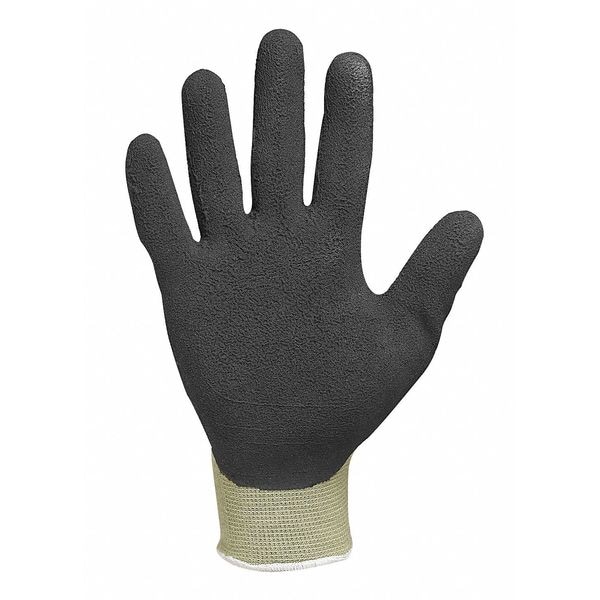 Guantes Recubiertos de Látex de Caucho Natural Condor, Cobertura en la Palma, Negro/Verde, Talla L, Par - 4NMP2