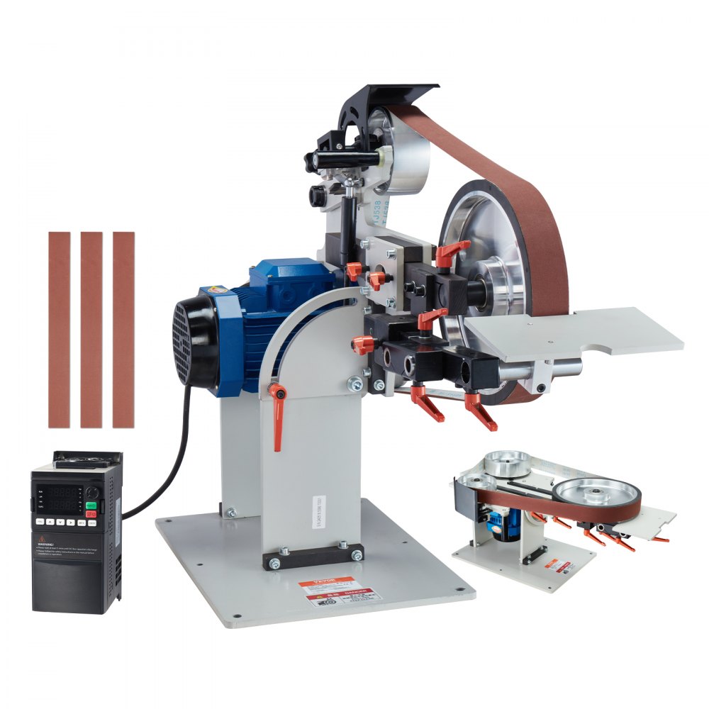 VEVOR Belt Grinder Sander 72 x 2-Inch Belt Polisher with VFD 3 Grinding Moulds - SDMC1500W728DDD10V1
