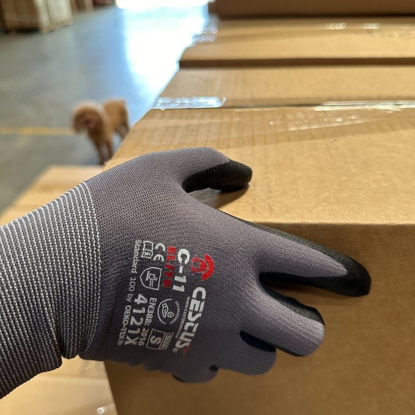 Cestus C-11 Elite, Guantes de Trabajo Recubiertos con Espuma Nitrilo WaveGrip Avanzada, Pantalla Táctil, Talla S - C11e-S