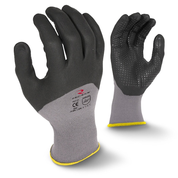 Guantes recubiertos de nitrilo Radians Foam, cobertura de inmersión 3/4, negro/gris, S, - RWG12S