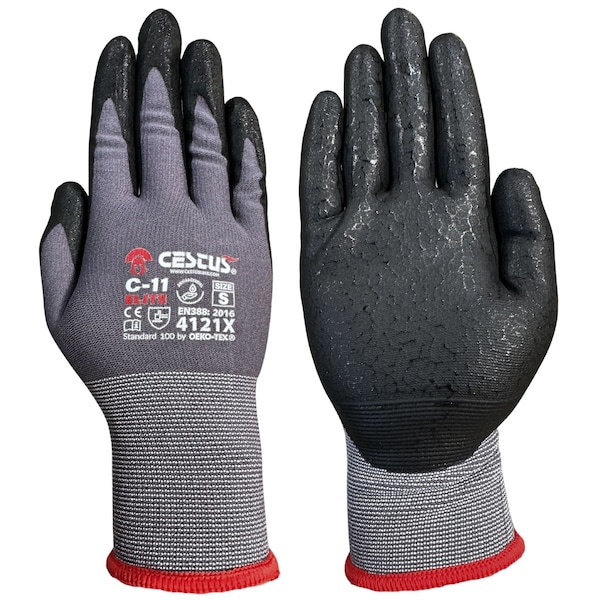 Cestus C-11 Elite, Guantes de trabajo recubiertos con espuma de nitrilo Advanced WaveGrip, touchscreen, 2XL - C11e-2XL