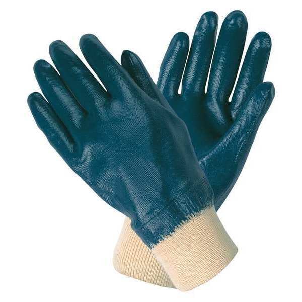 Guantes recubiertos de nitrilo MCR Safety, cobertura completa, azul/blanco, XL, paquete de 12 - 97981XL