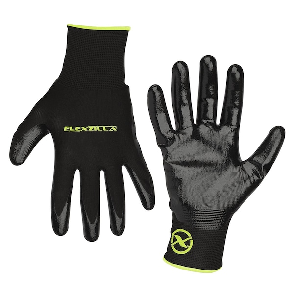 Guantes Legacy Flexzilla con recubrimiento de nitrilo, color negro, talla XL - GC100XL