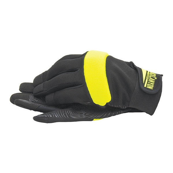 Guantes recubiertos de alta visibilidad de silicona Blackcanyon Outfitters, cobertura en la palma, negro/amarillo, talla grande, par - BHG621L