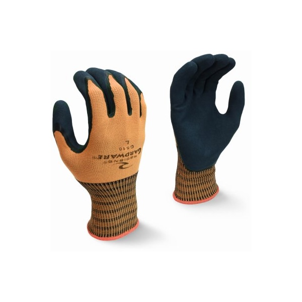 Radians 13ga Med Gradware Guantes recubiertos de nylon naranja de doble capa - C510M