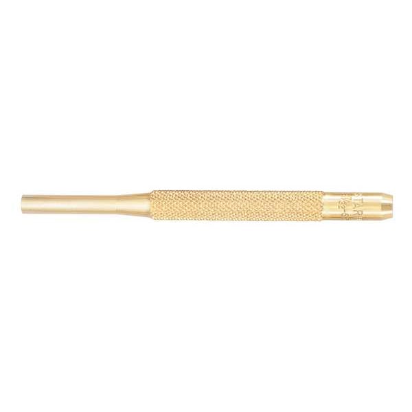 Starrett Brass Drive Pin Punch, 7/32 In Tip, 4 In L - B565F