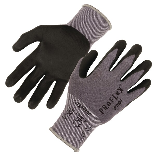 Guantes recubiertos de nitrilo Ergodyne ProFlex 7000 con palma de microespuma, gris, extra pequeños, par, paquete de 12, 12 paquetes - 10361