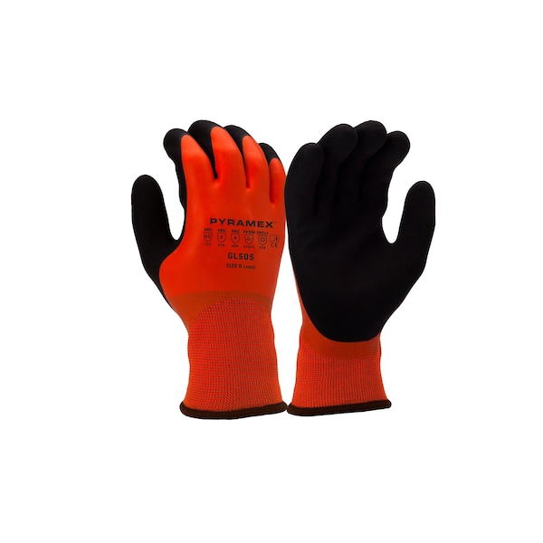 Pyramex Full Dip Sandy Latex 13G con Forro de Forro Polar de 10G, Talla M, Paquete de 12 - GL505M