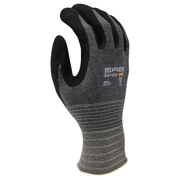 Erb Safety 211-211 Guantes de Nylon con Spandex tejido, recubiertos de Nitrilo Arenoso, Tamaño Mediano, Paquete de 12 - 22511