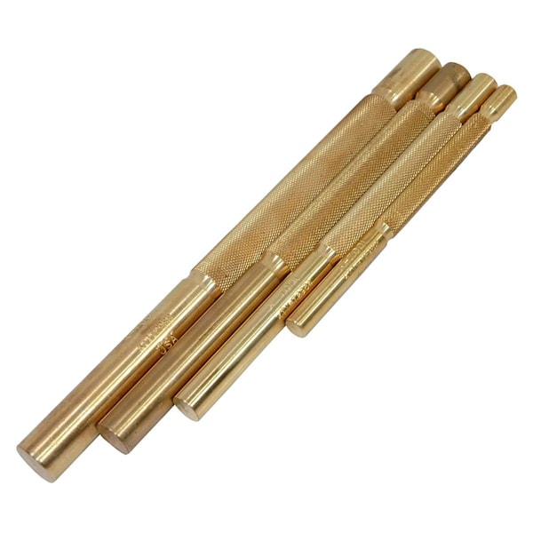 K-Tool International Brass Punch Set In Vinyl Pouch, 4 pcs. - KTI-72980
