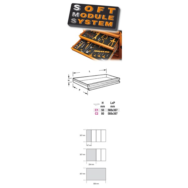 Beta M234 4 Piece Hammer and Chisel Set in Soft Thermoformed Tray - 024500234