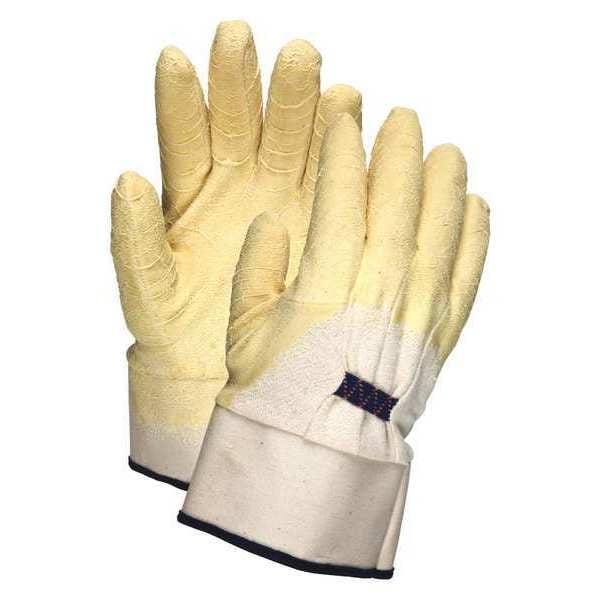 Guantes recubiertos de látex natural MCR Safety, cobertura de inmersión 3/4, natural, tamaño grande, paquete con 12 pares - 6840.