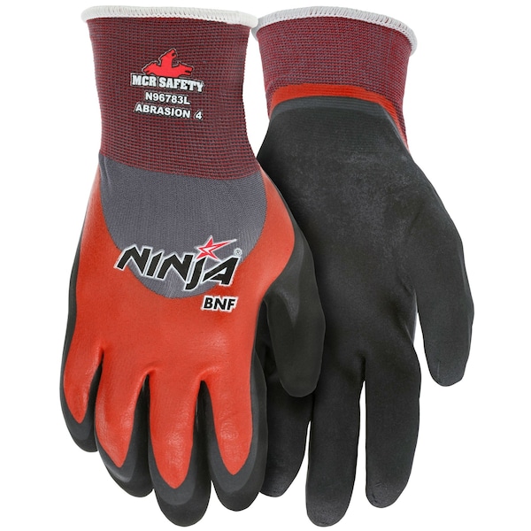 Guantes de seguridad Mcr, Ninja BNF, 18 G-3/4 recubrimiento L XS, paquete de 12 - N96783XS