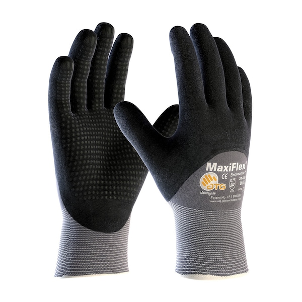 Guantes recubiertos de nitrilo con espuma Pip, cobertura de 3/4 de inmersión, negro/gris, 2XS, paquete de 12 - 34-845/XXS