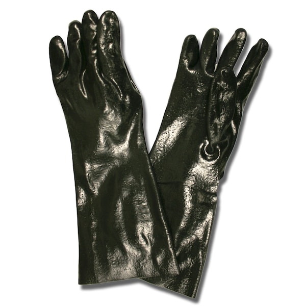 Guante de PVC áspero Cordova, 18 pulgadas - Negro, paquete de 12 - 5018R