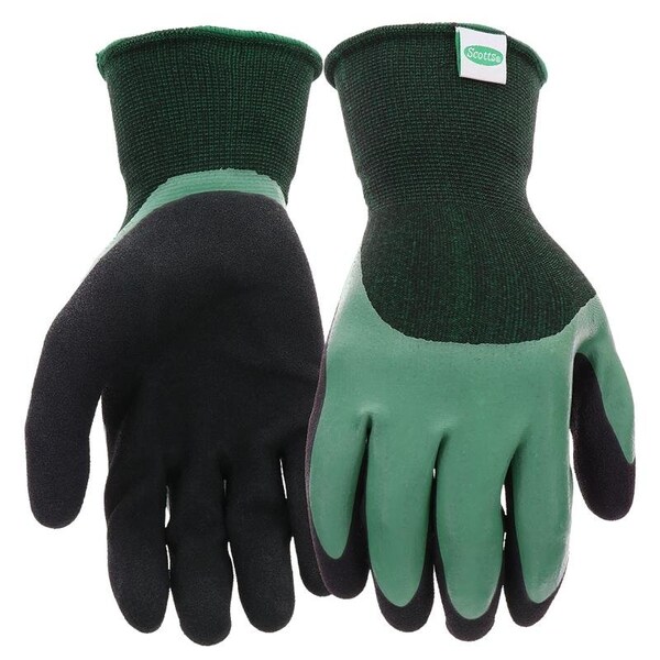Guantes sumergidos Scotts, para hombre, XL, puño de punto elástico, recubrimiento de látex de caucho, negro y verde - SC30602/XL