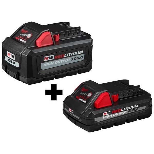Milwaukee Tool M18 XC6.0 Battery Pack + CP3.0 Battery - 48-11-1865, 48-11-1835