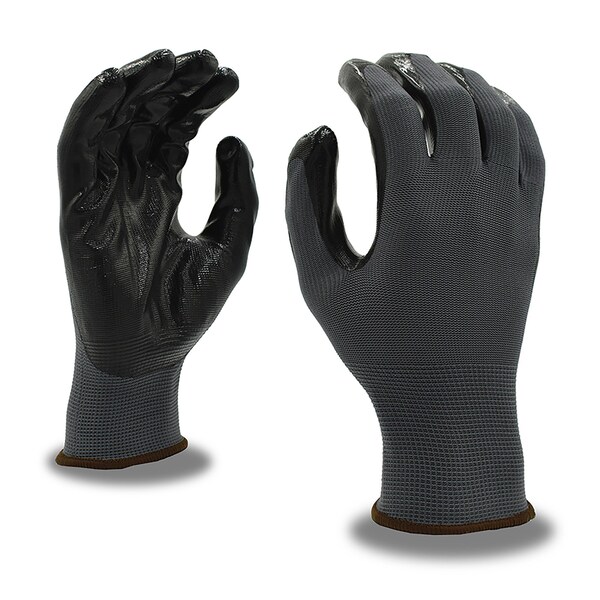 Guantes de punto de máquina recubiertos de nitrilo Cordova, Cor-Touch, Gris, Concha de nylon, M, Paquete de 12 - 6890GM.