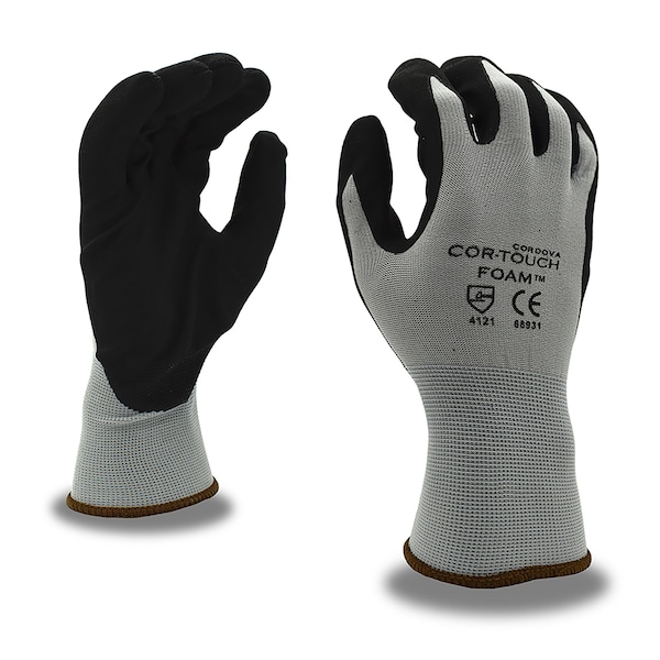 Guantes de tricotado a máquina recubiertos de nitrilo Cordova, espuma Tuf-Cor, M, paquete de 12 - 6893M