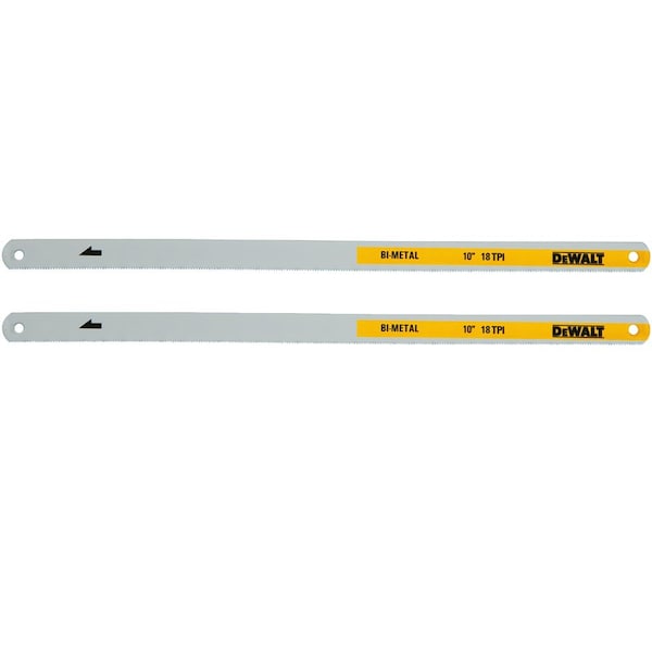 Stanley DeWalt 10 in. Bi-Metal Hacksaw Blades 18 TPI 2 pk - DWHT20548