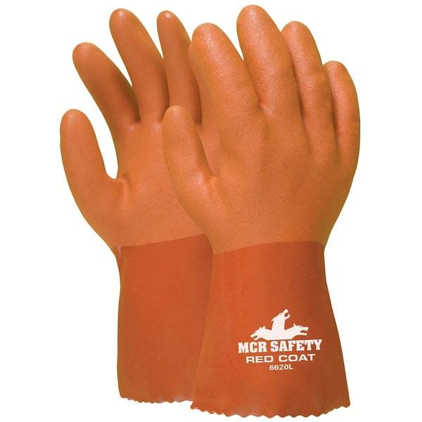 Guantes de seguridad Mcr, Redcoat, PVC, 10 pulgadas, XXL, paquete de 12 - 6620XXL