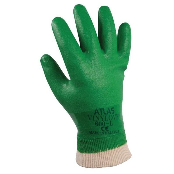 Guantes recubiertos Showa Atlas Showa, L, Puño tejido, PVC, verde - 600L-09.RT