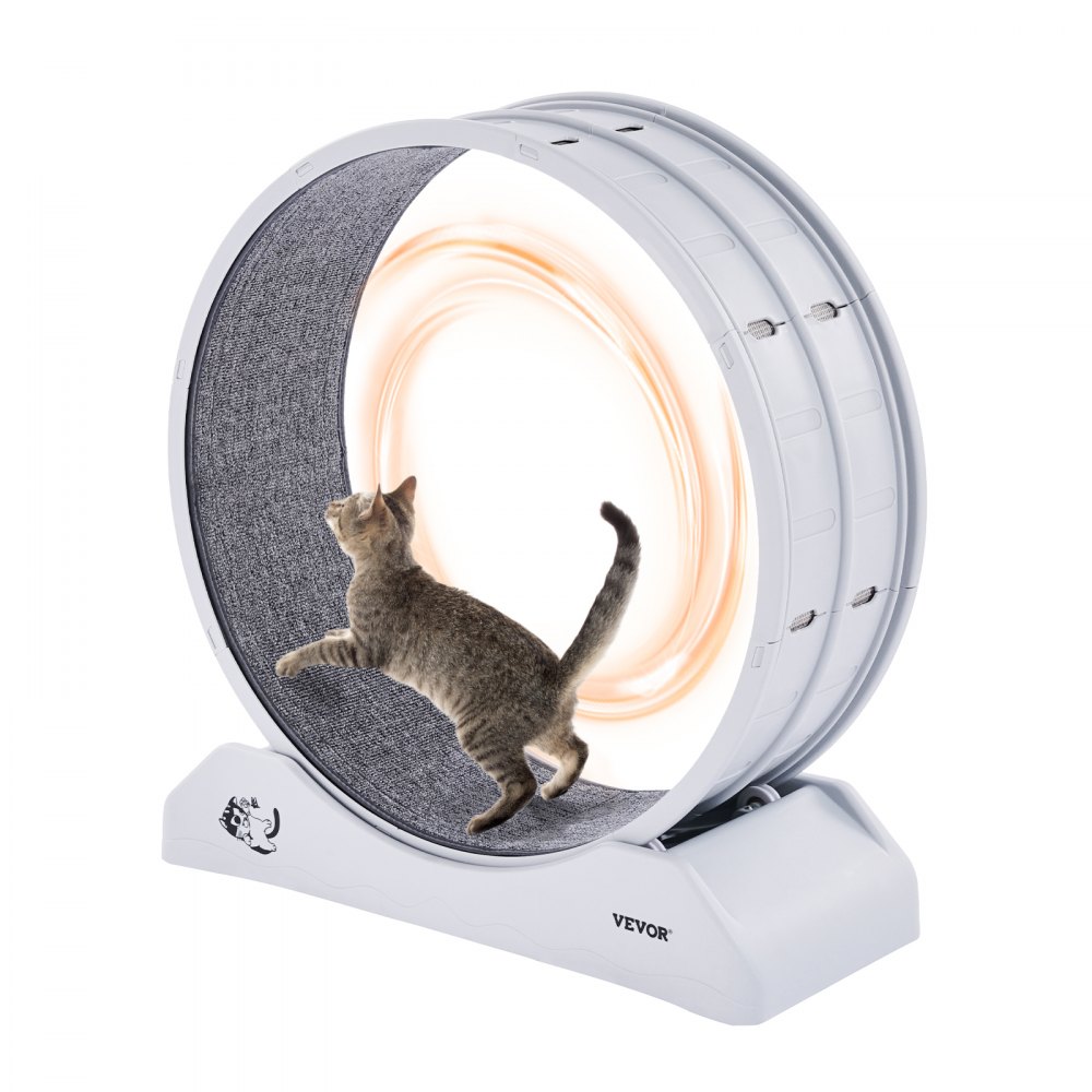 VEVOR Cat Exercise Wheel 31.5 in Large Indoor Cat Running Wheel Treadmill White - SLMPBJBSPP31K33DZV0
