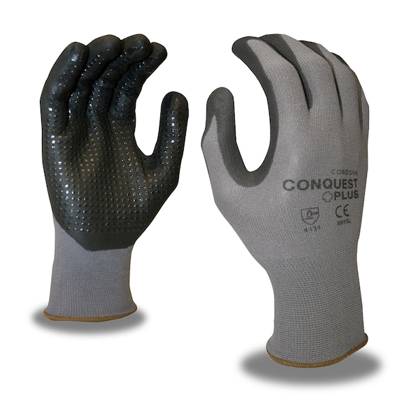 Cordova Conquest Plus, Guantes de Nitrilo con Espuma y Puntos, Talla L, Paquete de 12 - 6915L