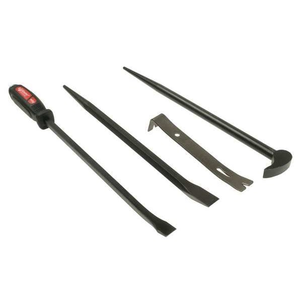 Mayhew Pry Bar Set, Pieces 4, Steel, 20-1/4 In. L - 76295