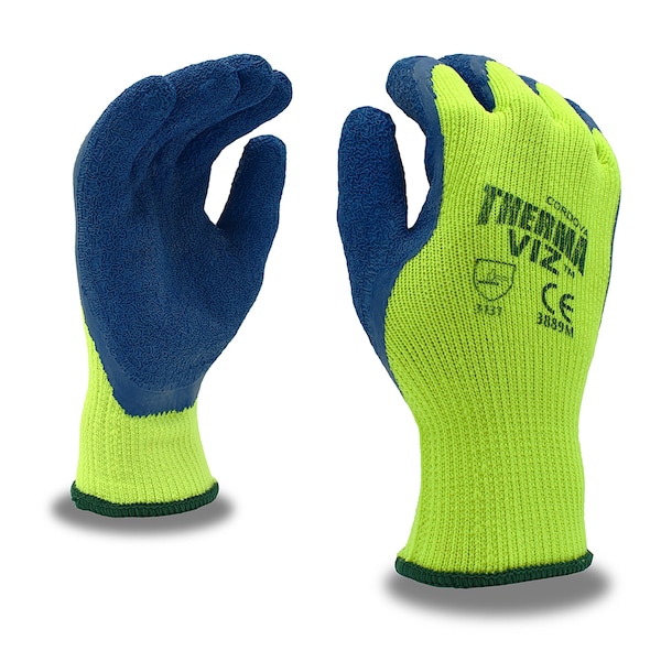 Cordova Therma-Viz, Látex, Arrugado, Guantes Térmicos, M, 12 Paquetes - 3889M