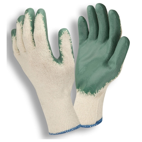 Guantes de tejido de máquina recubiertos de látex natural Cordova, sumergidos en salpicaduras, color verde, talla L, paquete de 12 - 3892L