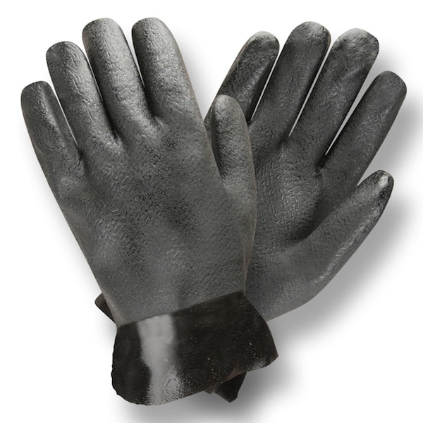Guantes forrados de jersey con agarre grabado, sumergidos dos veces en negro de Cordova - 10 pulgadas, paquete de 12 - 5110J