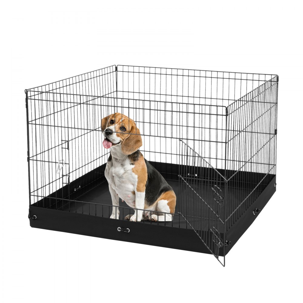 Dog Playpen 4 Panels Foldable Metal Dog Exercise Pen with Bottom Pad 36 in - XSYDCWWLXTSDZ4HU3V0